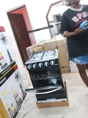 Skyrun 4-Burner Gas/Electric Cooker – Black/Silver