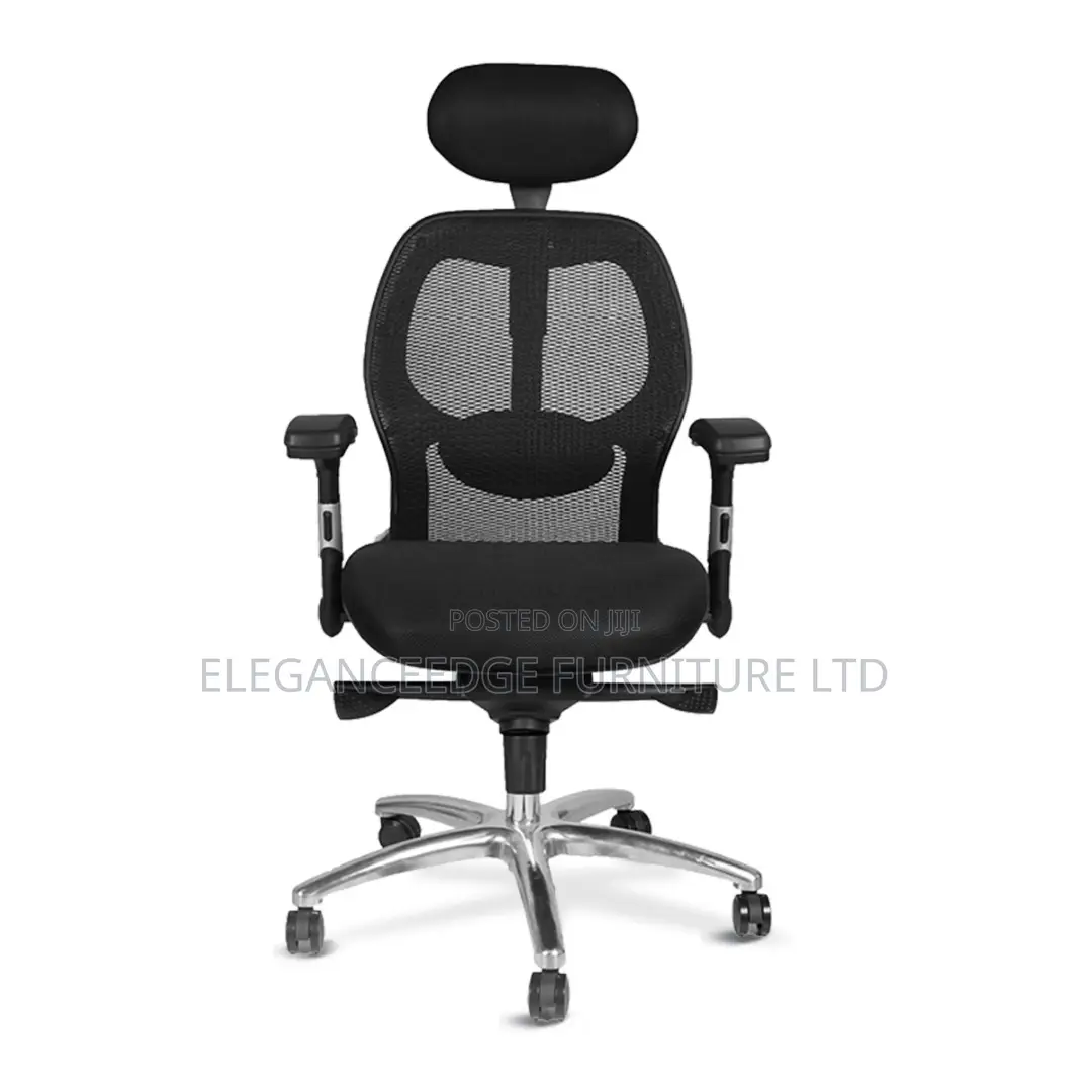 Black Mesh Adjustable Arms Ergonomic Executive Office Chair.