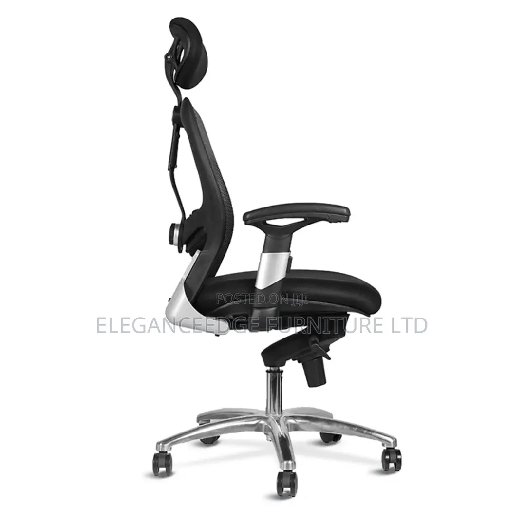 Black Mesh Adjustable Arms Ergonomic Executive Office Chair.