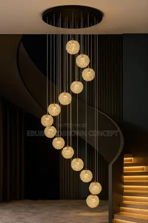 600mm Modern Technology Crystal Luxury Staircase Light 15 Drops