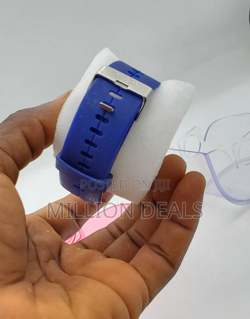Blue Rubber Strap Digital Men's Wrist Watch