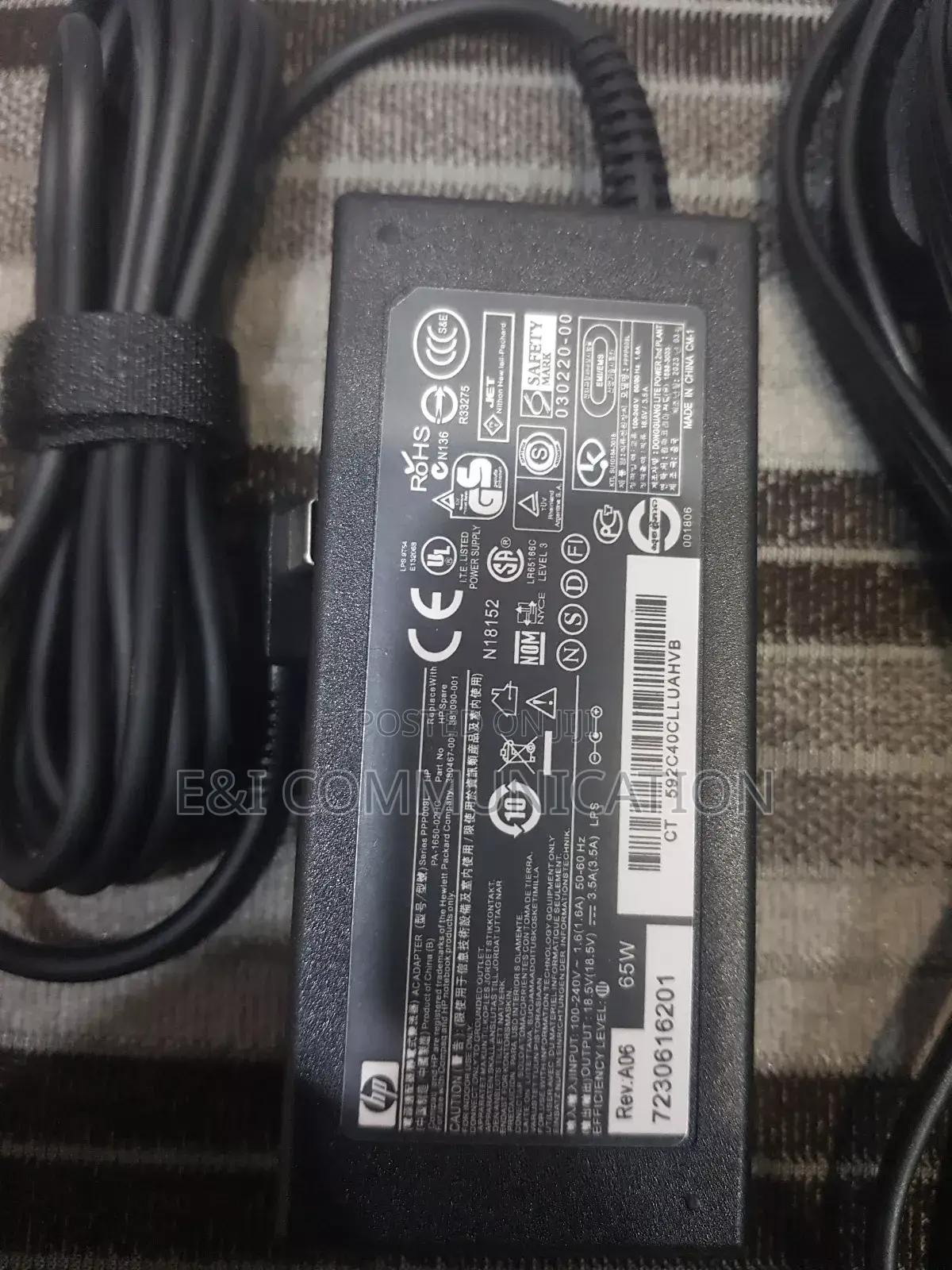 Hp Laptop Type C Charger 65watts.