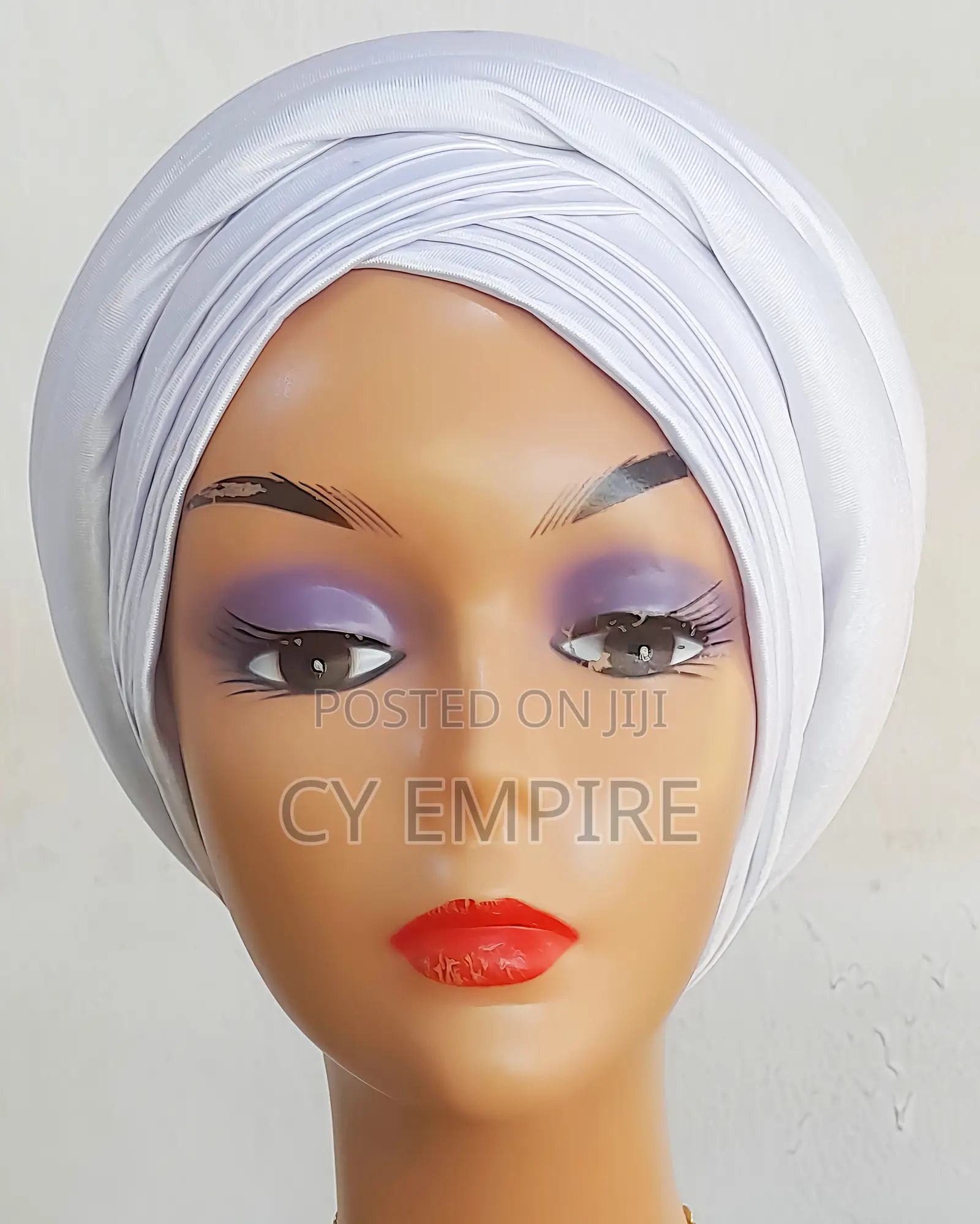 Silk Turban Gele White