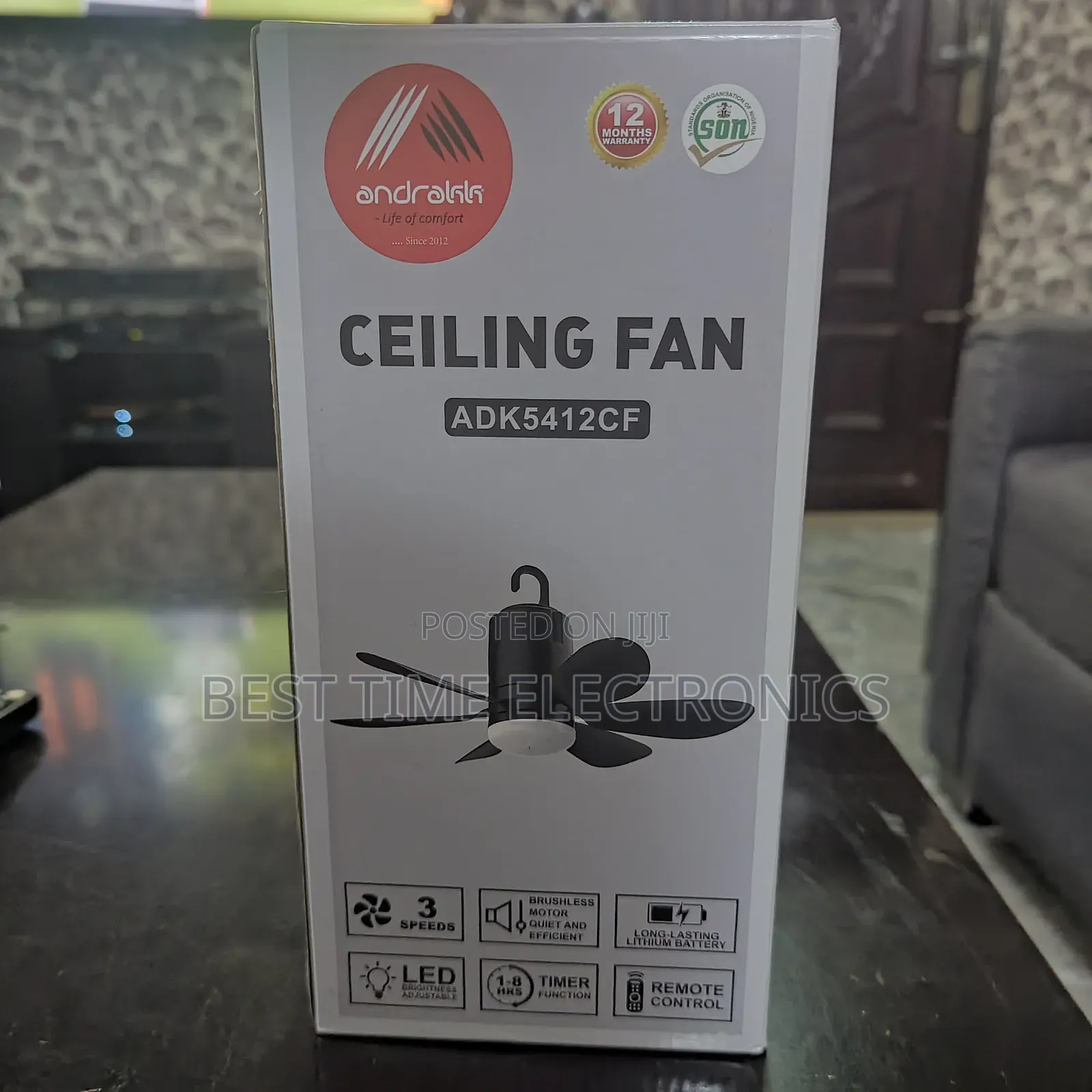 Andrakk Ac/Dc Rechargeable Ceiling Fan