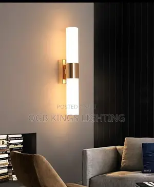 Modern Led Wall Lamp Stylish Gold Pipe Acrylic Lampshade for Living