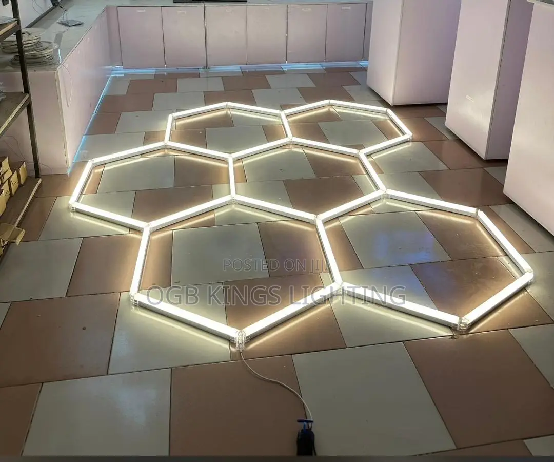Honeycomb Hexagonal Ceiling Mounted Led Light Ac110-2220v Gym Bar Salo