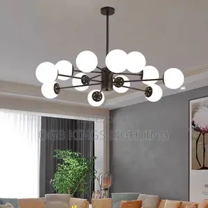 Modern Luxurious Living Room Glass Led Chandelier Nordic Style Dining