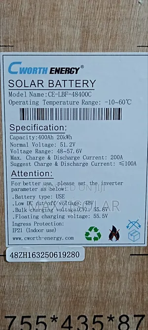 20kwh Cworth Lithium Battery