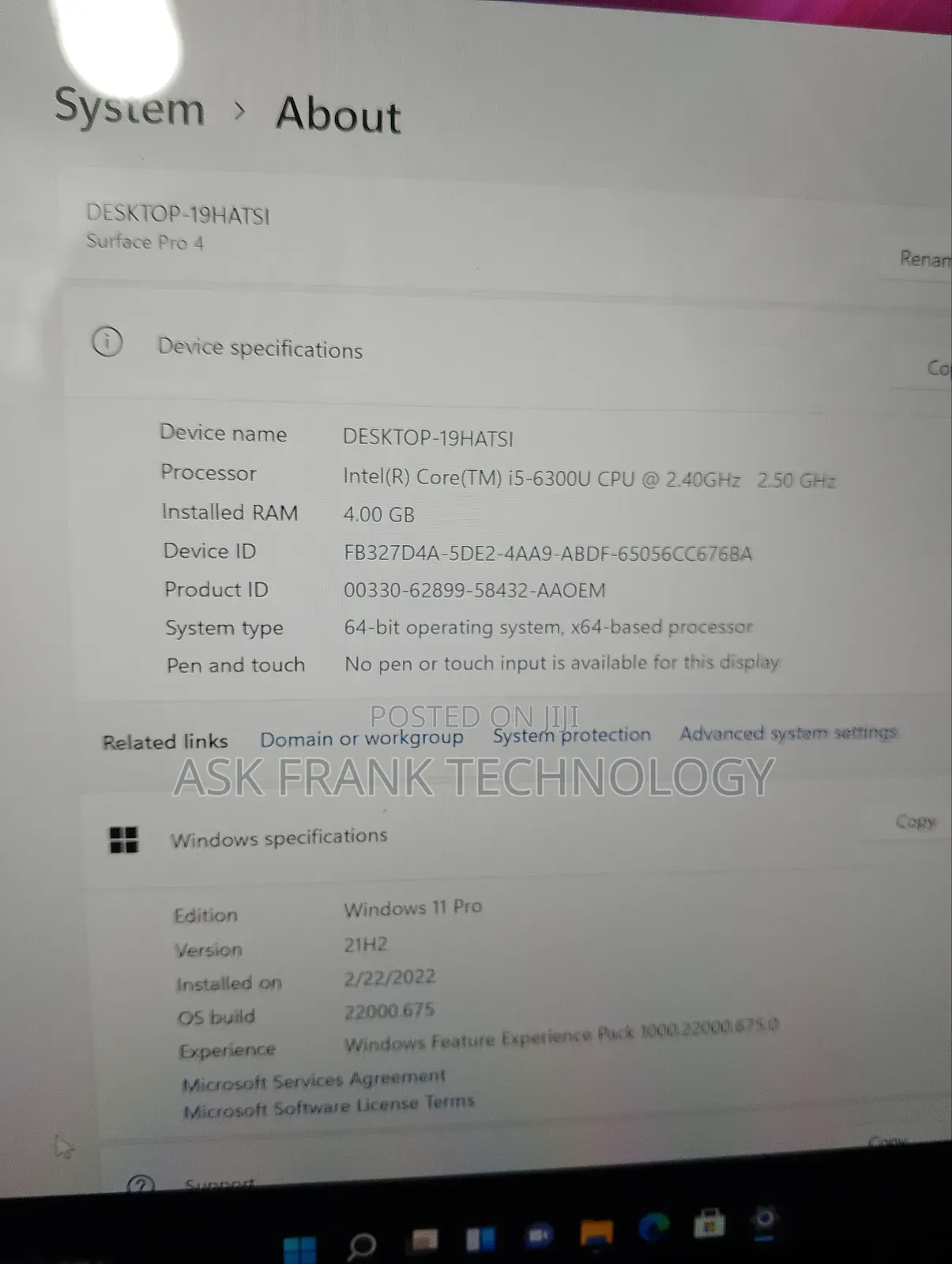 Laptop Microsoft Surface Pro 4GB Intel Core I5 SSD 128GB