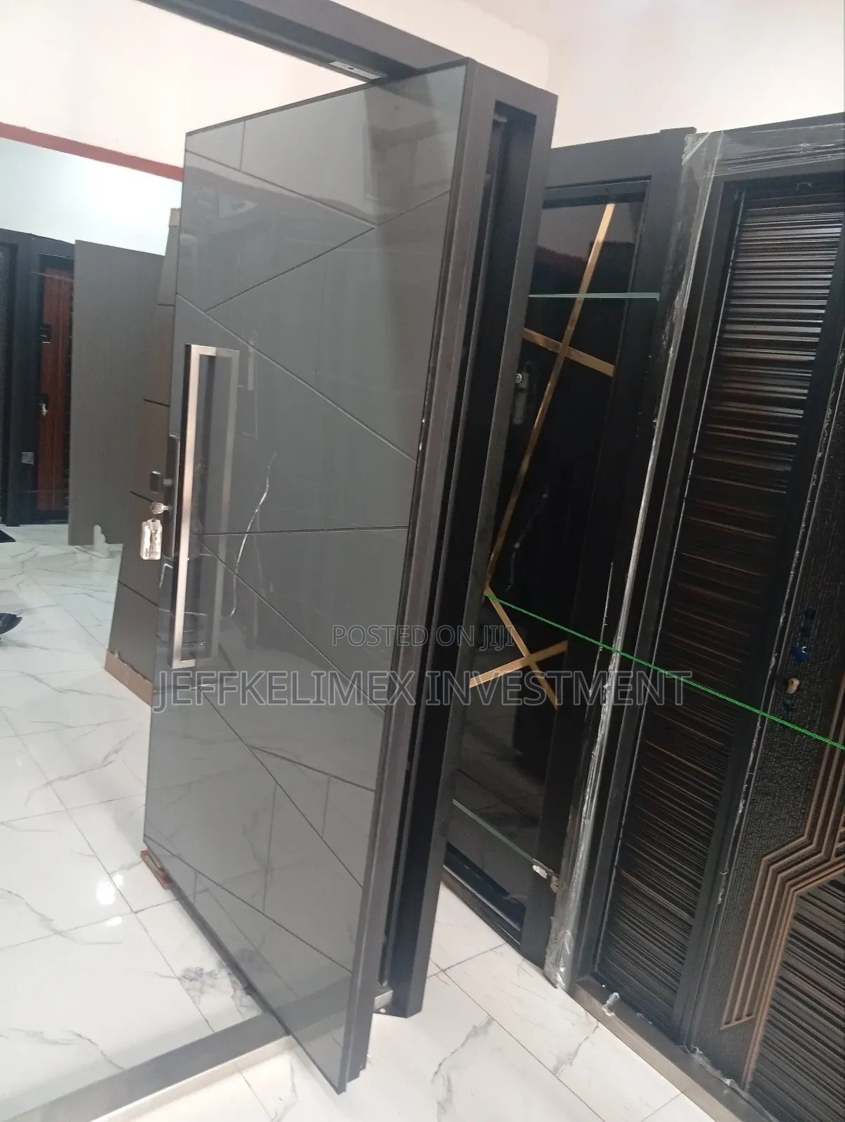 Single Front Pivot Security Door