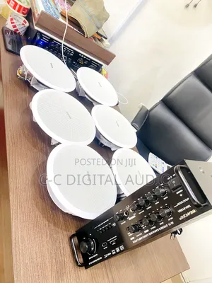6 Ceiling Speakers and Table Top Amplifier