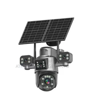Real 4lens Solar CCTV Camera With 2 Panels