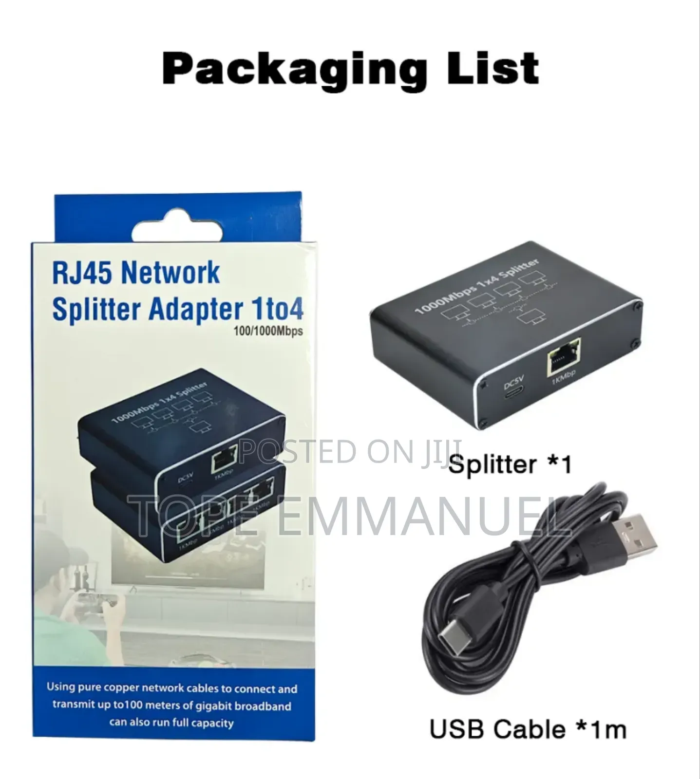 Ethernet Switch Rj45 Network Splitter Lan Extension Adapter 1 to 4