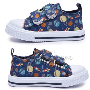 Space Print Boys’ Canvas Sneakers (21-27)