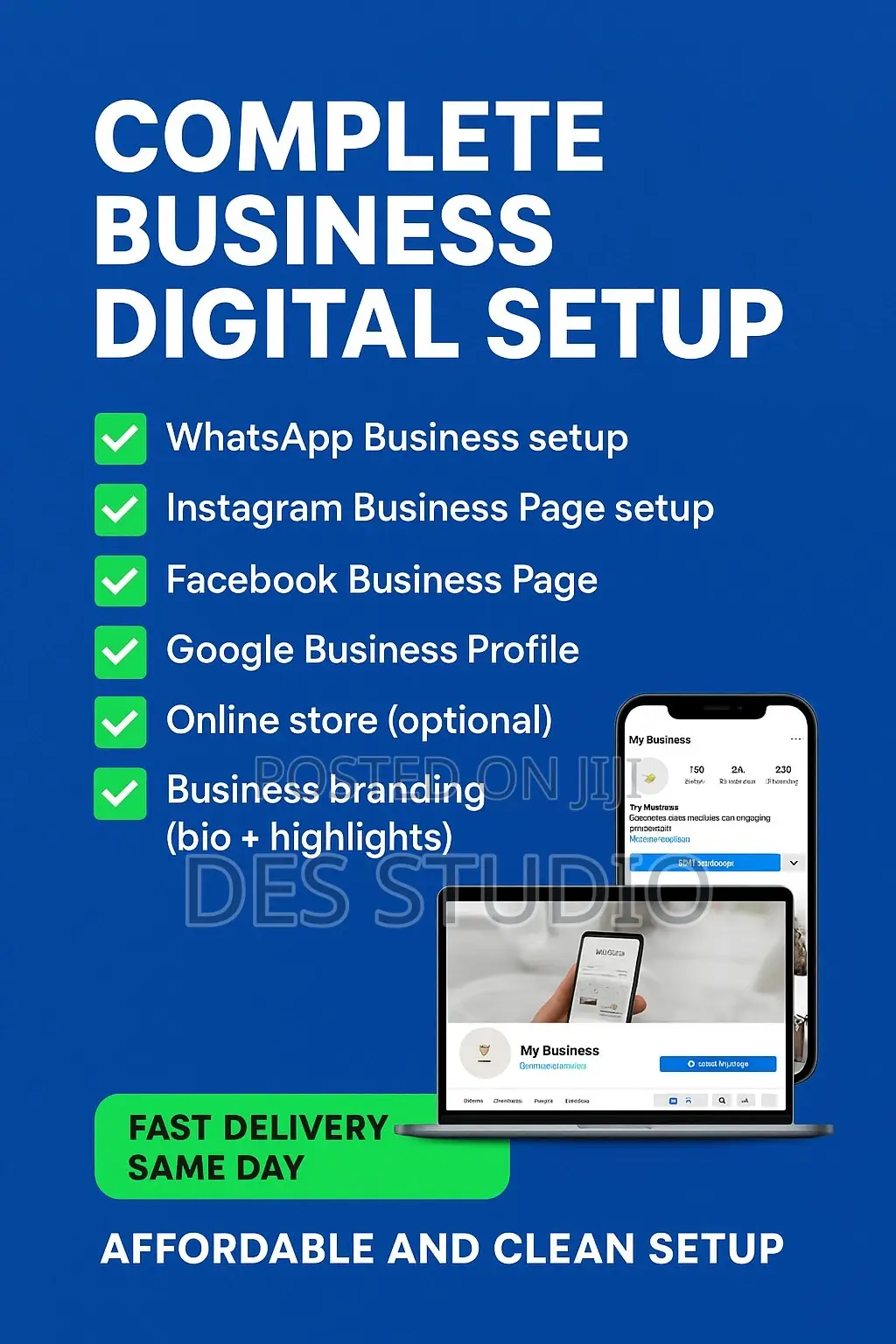 “I Will Setup Whatsapp Business, Instagram Facebook Page Professiona