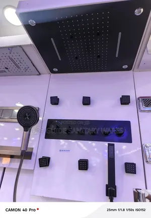 Black Six Controls Concealed Shower With 80cm Shower Head