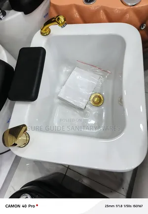 White Pedicure Bowl With Salon Mixer