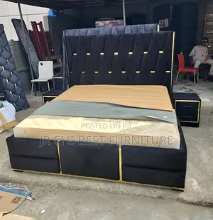 Distinct Upholstery Family Size 6 by 6 HDF Padded Wooden Bedframe