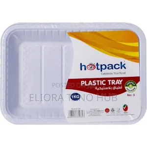 Hotpack Plastic Food Serving Tray Size 3 Plate Pack