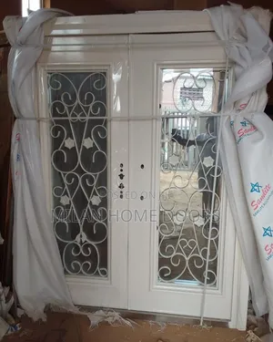 5ft White Glass Entrance Door