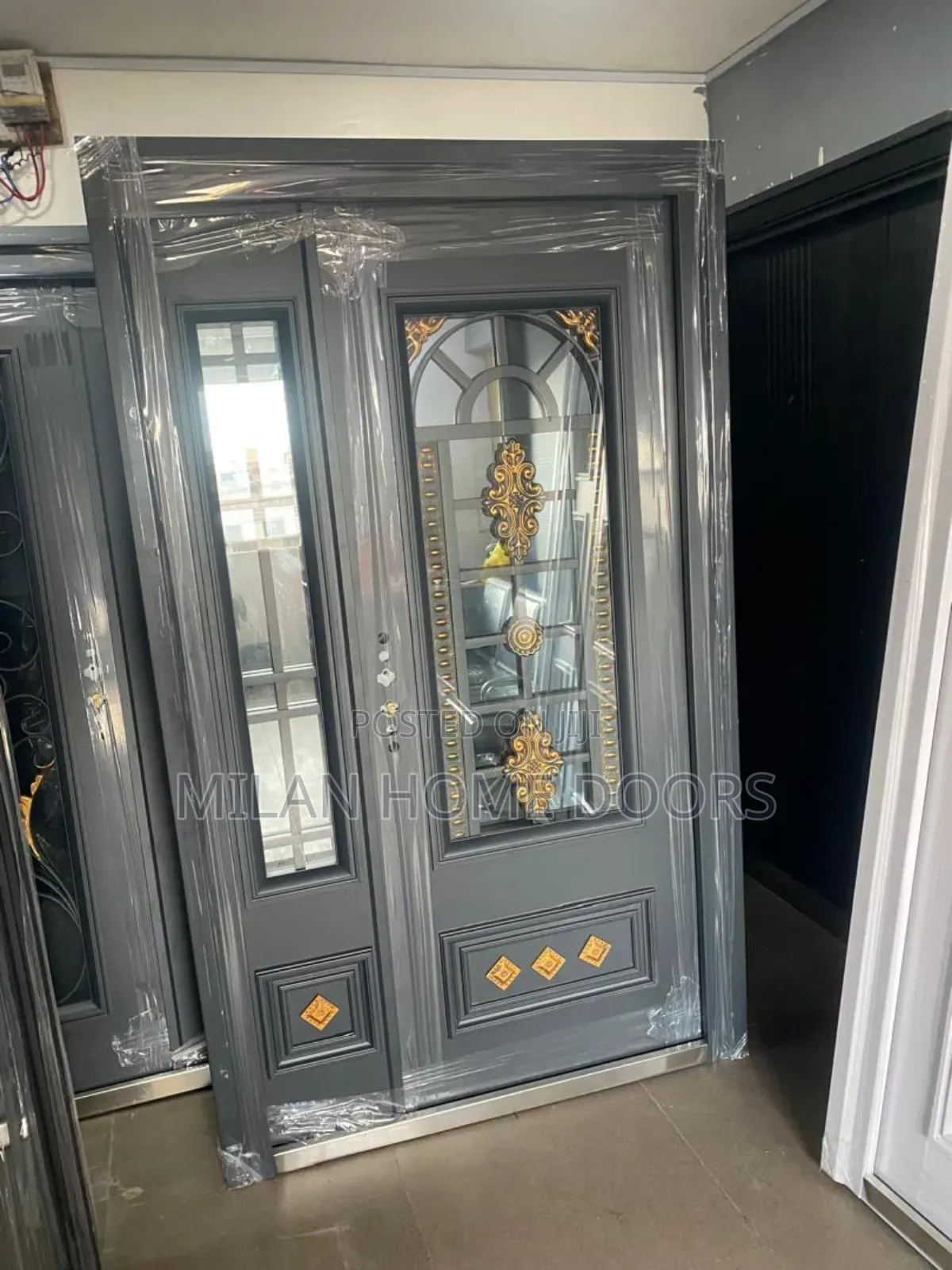 1.2m Copper Glass Security Door
