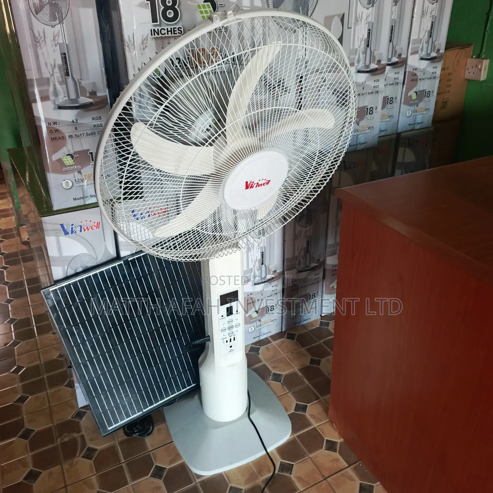 Solar/Electric Chargeable Fan