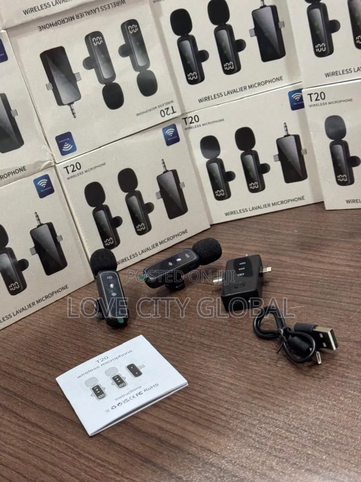 T20 Dual Anc Wireless Microphone Led Display for iPhone,Type C, Camera