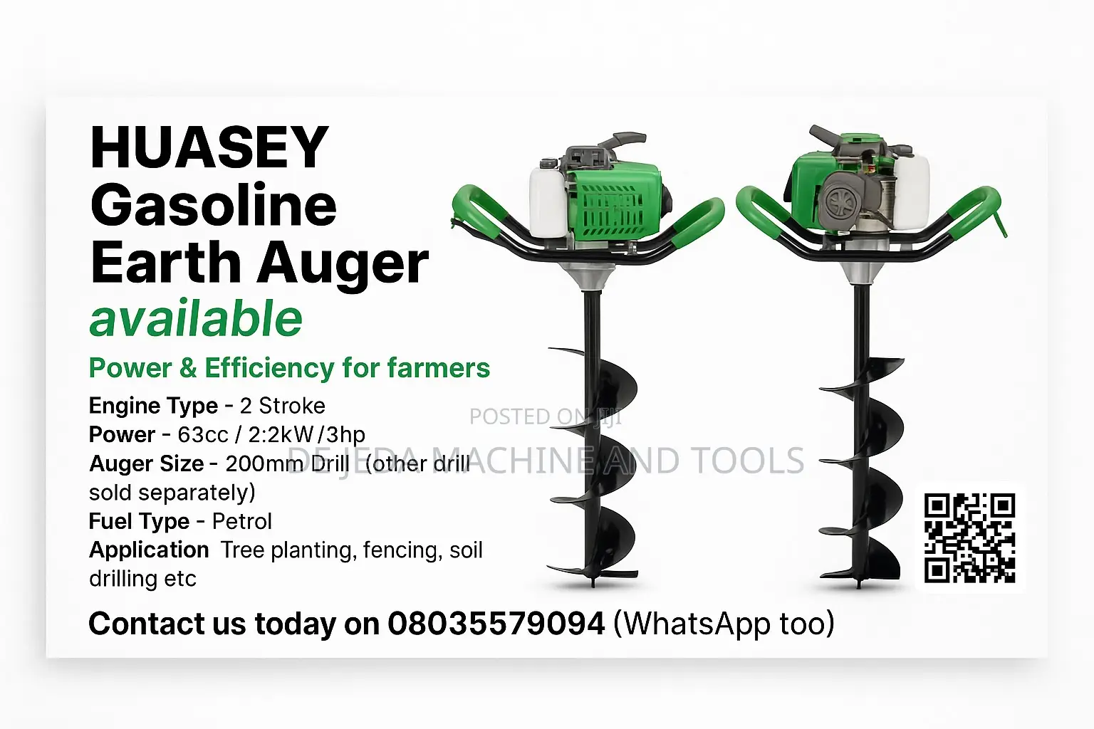 Earth Auger Dz63 3hp (Hole Digger)