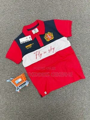 Boys Red Colar Neck Polo