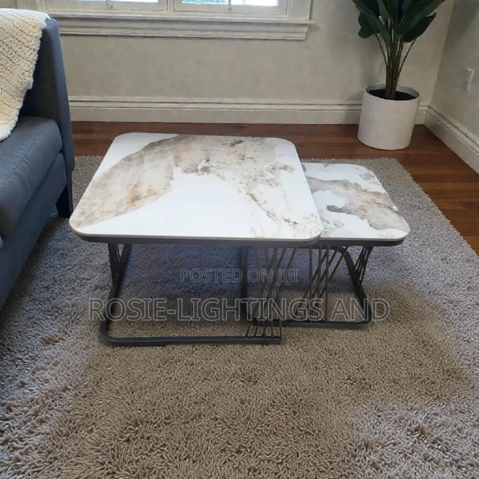 Square 2 -1 Extendable Design Marble Center Table