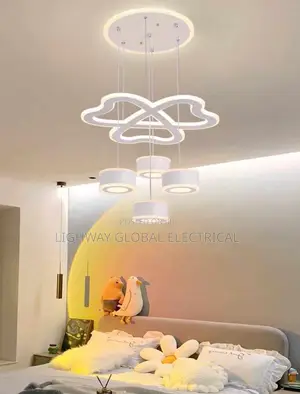 White 4 in 1 Simple Home Chandelier