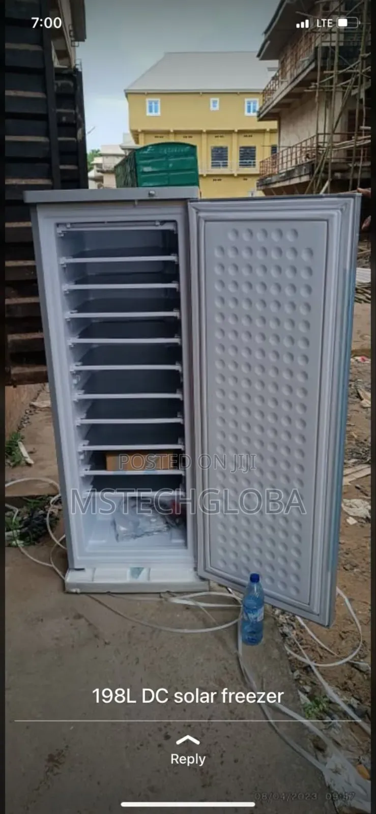 198l Ac/Dc Solar Ice Block Fridge Upright
