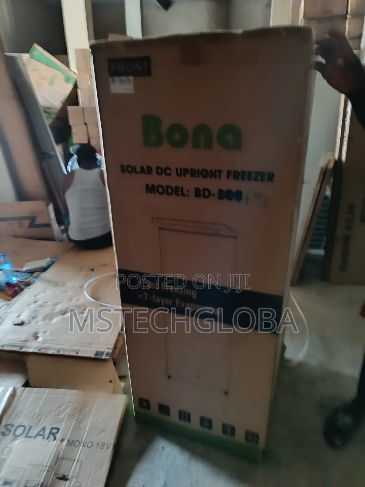 198l Ac/Dc Solar Ice Block Fridge Upright