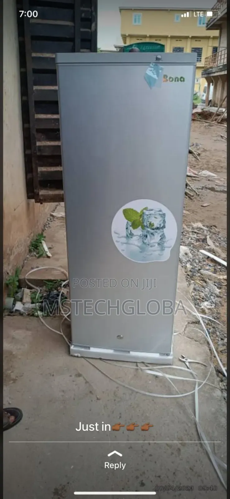 198l Ac/Dc Solar Ice Block Fridge Upright