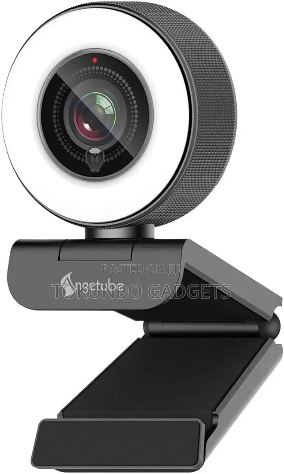 Angetube Webcam 1080p Hd Built-in Adjustable Ring Light and Dual Mic