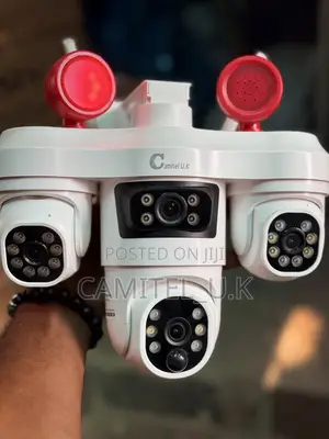 V380 Pro 3-Lens Multi-Rotational Solar PTZ Security Camera With Alarm