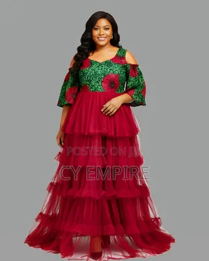 Tulle Ankara Mix Dress