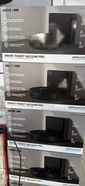 New Green Lion Smart Robot Vacuum Pro 4000pa Suction - Black