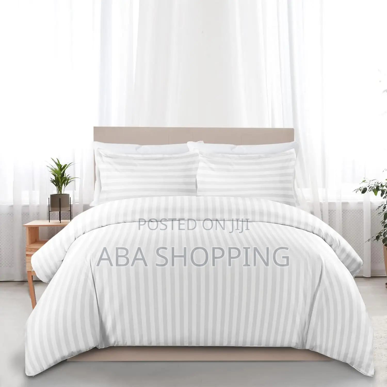 White Stripe Cotton Bedsheet in Aba, Abia State