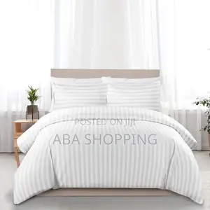 White Stripe Cotton Bedsheet in Aba, Abia State