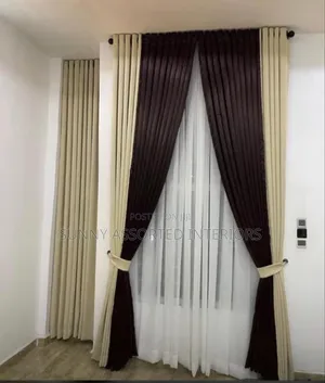 Turkish Curtains Brown and Cream Combination
