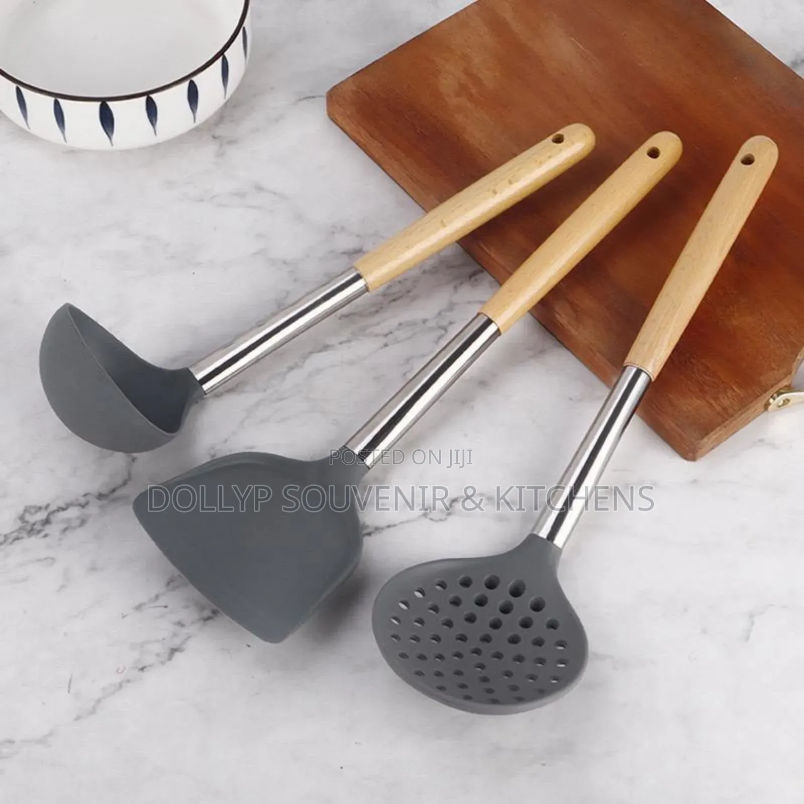Wooden With Silicon Spoon