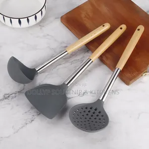 Wooden With Silicon Spoon
