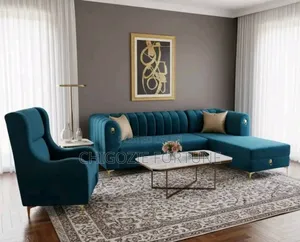Modern L-Shape Sofa + Wing Chair | Premium Home Furniture