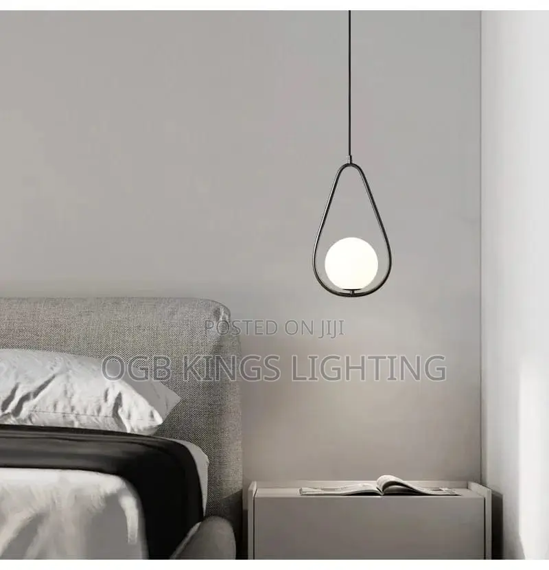 Bedside Modern Ceiling Pendant Lights Fixture Real Copper Led Hanging