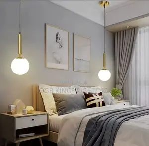 Bedroom Bedside Hanging Pendant Lamp Glass Ball Led Chandelier