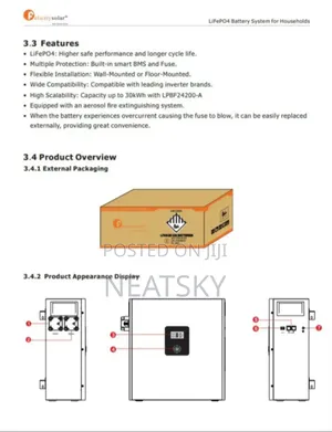 5kwh 24v 200ah Lithium Ion Battery Backup With Screen Display