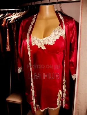 Lace Cut Red Nightgown