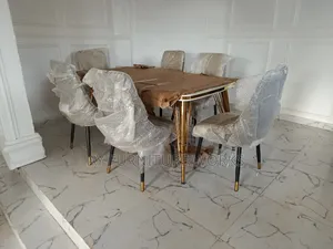 6 Man Marble Top Dinning Set