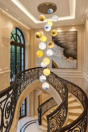12 Dropping Staircase Marble Chandelier Living Room Lighting